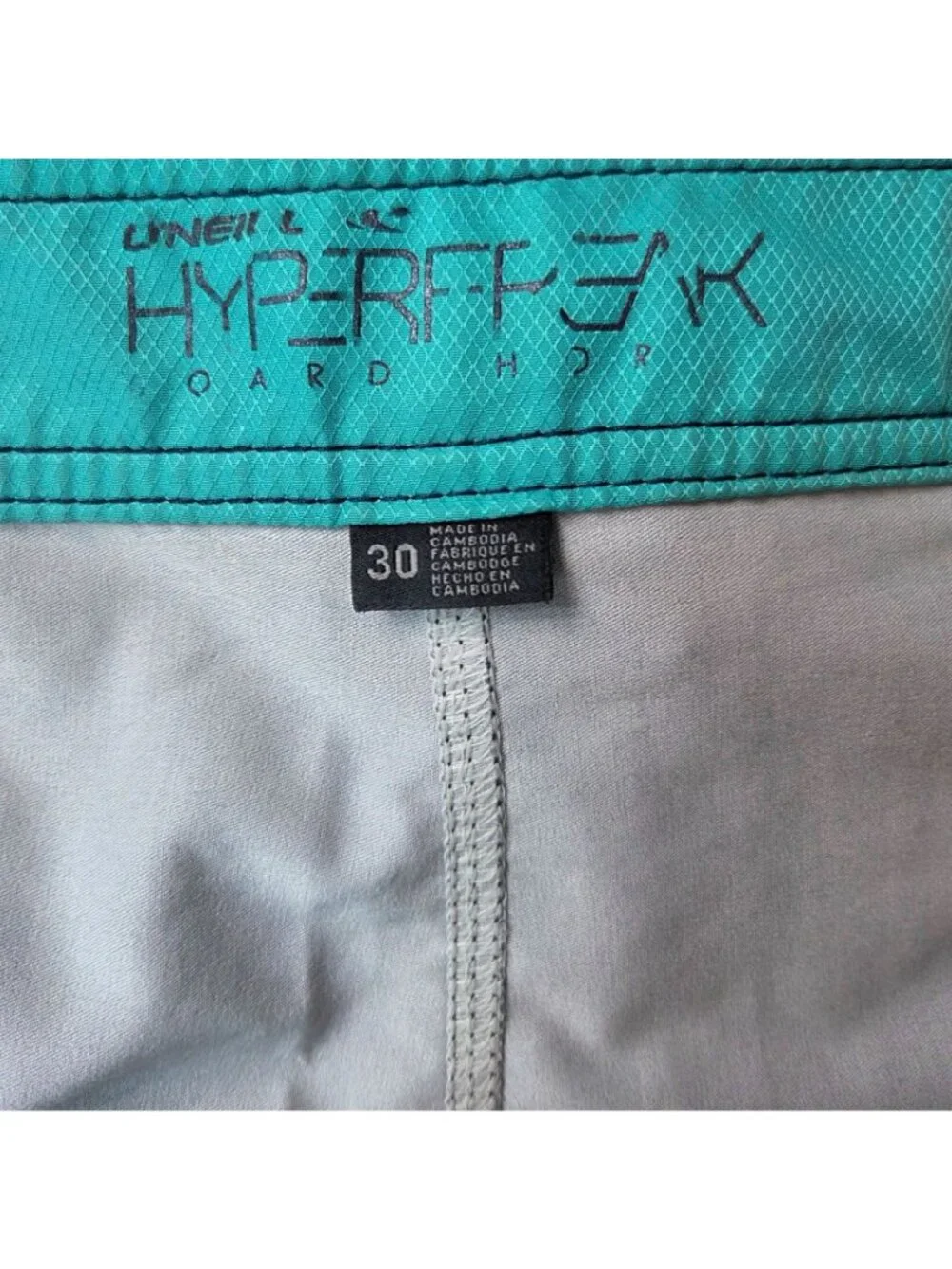 ONeill Hyperfreak Board Shorts Size 30 Blue & Teal Pattern Polyester/Elastane Me